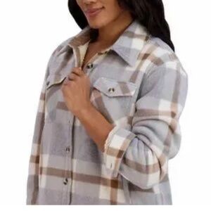 Gray Sage Ladies' Plush Plaid Shirt Jackets.‎